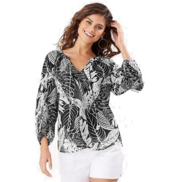 Tommy Bahama Just Leafy 3/4-Sleeve Top XXS - Picture 1 of 7